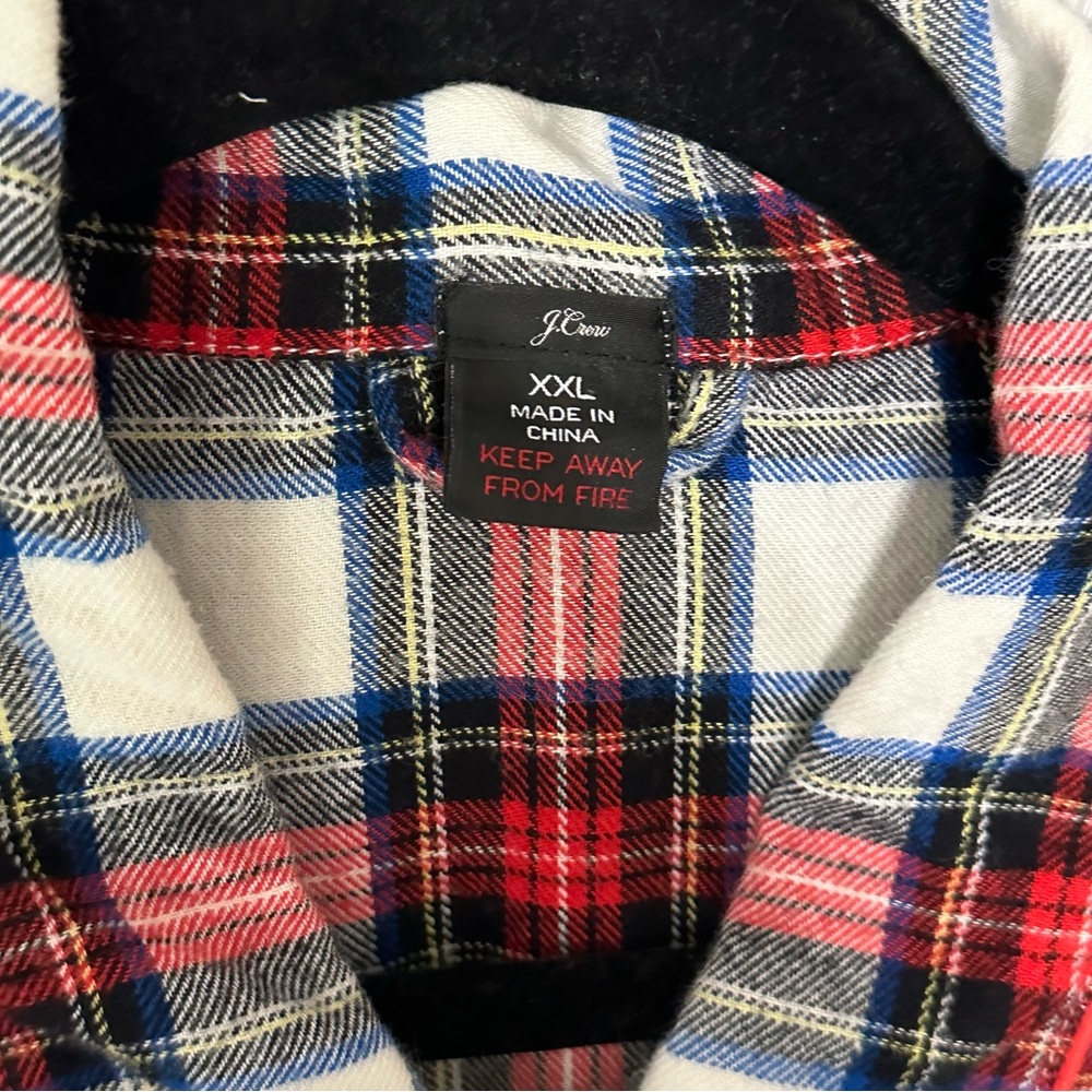 J.Crew Whiteout Plaid Flannel Pajama Set - Picture 5 of 11
